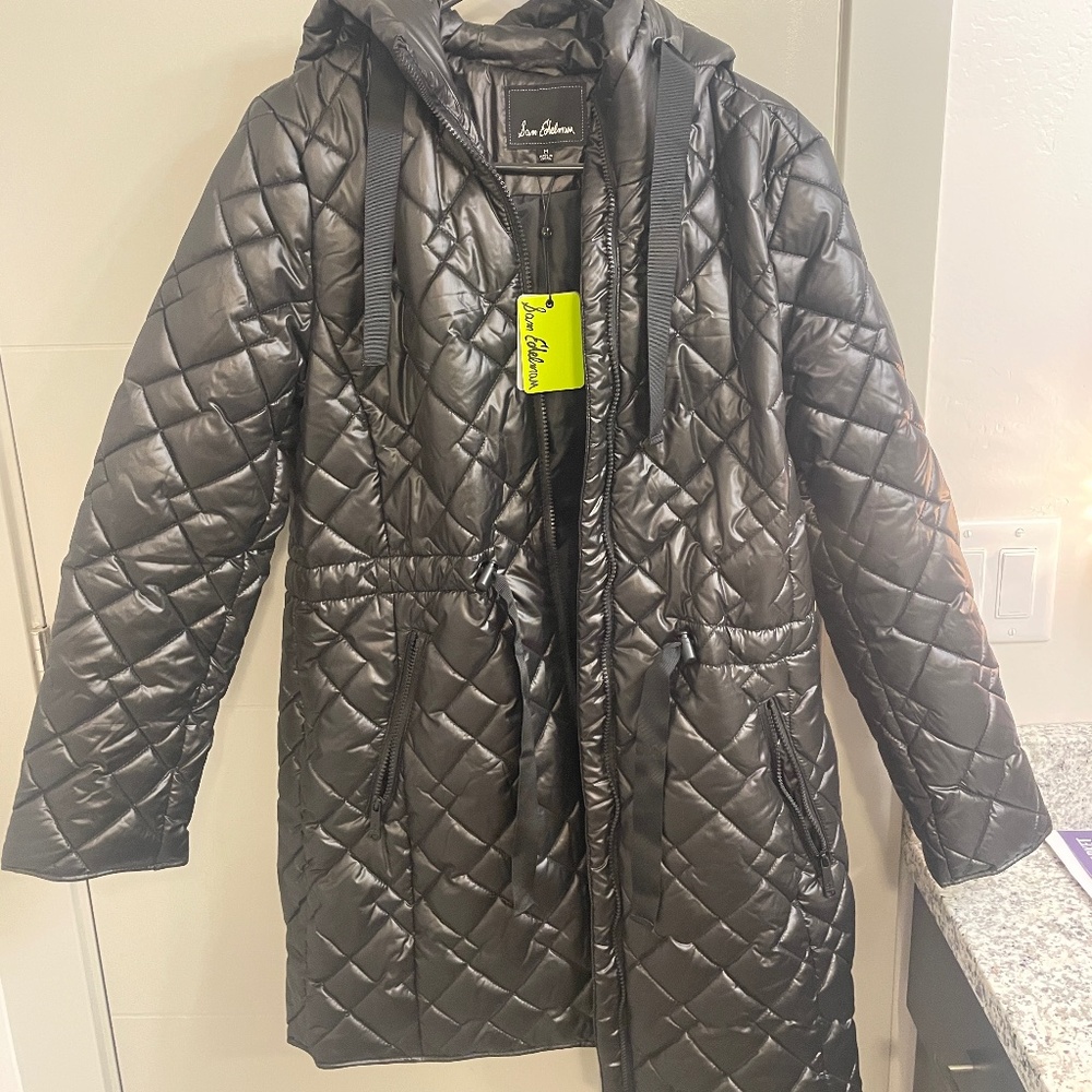 NWT Sam Edelman Diamond Quilted Hooded Jacket Coat size Medium